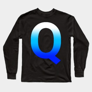 Blue Letter Q Long Sleeve T-Shirt